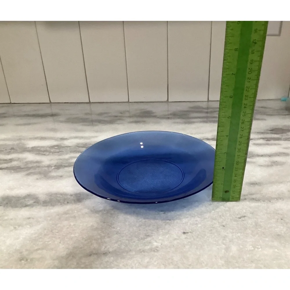 RESISTENTE BRAZIL Cobalt Blue Glass Pasta Bowls 8.75